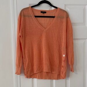 Lightweight V-Neck Sweater in Coral Peach